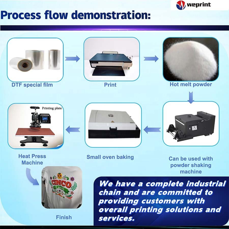 A3 DTF Printer Direct to Pet Film Garment Printer XP600 Inkjet Printer for Tshirt Shoes Jeans