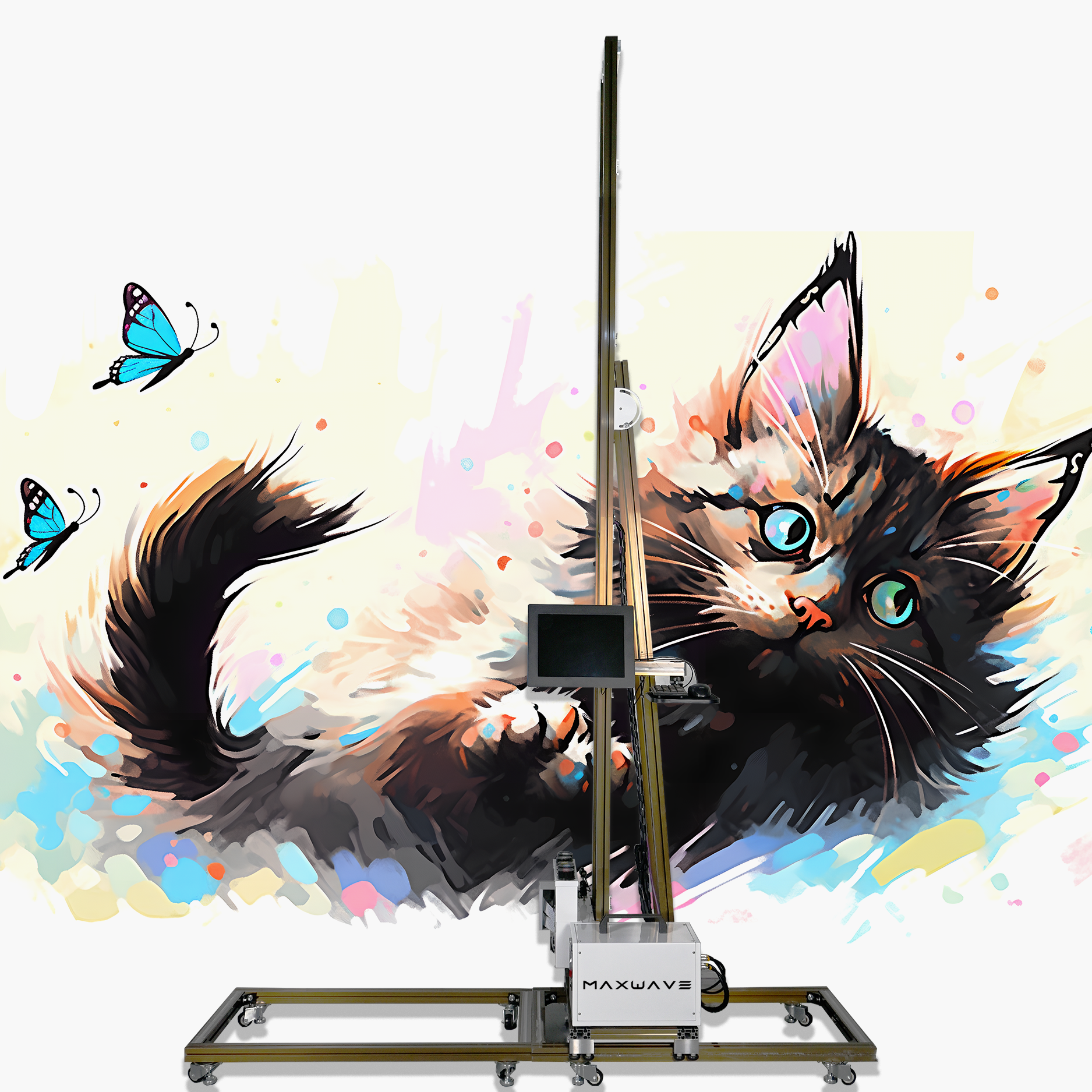 Competitive Price Portable MAXWAVE Laser Printing Machine 3D Vertical Machine Apartment Inkjet Wall Printer For Sale