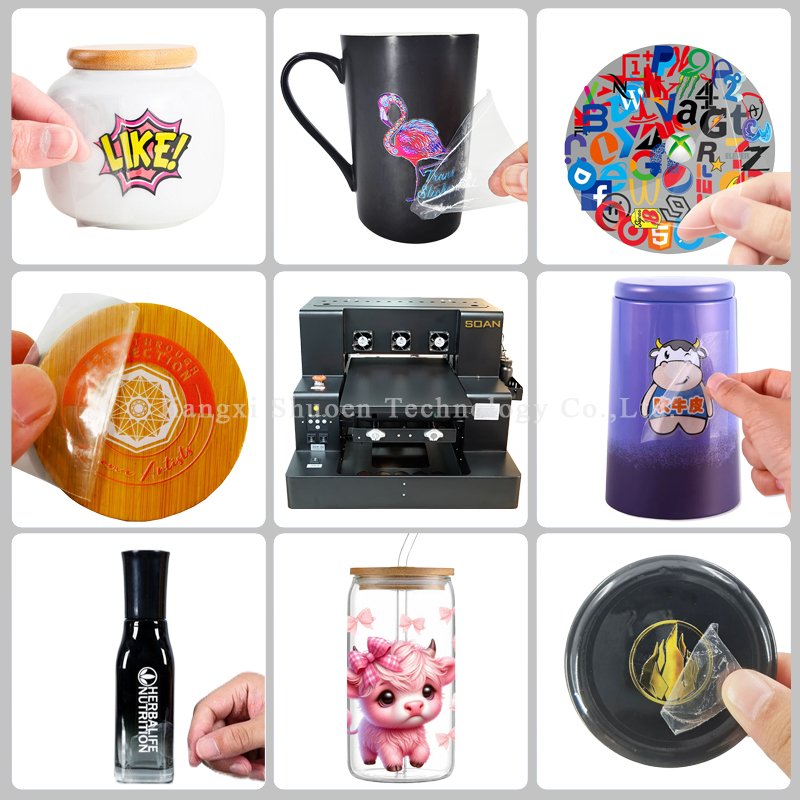 A3 size UV Printer 6 digital Logo Printing Machine Glass Metal Leather Phone Case Wood UV Flatbed Printer Machine