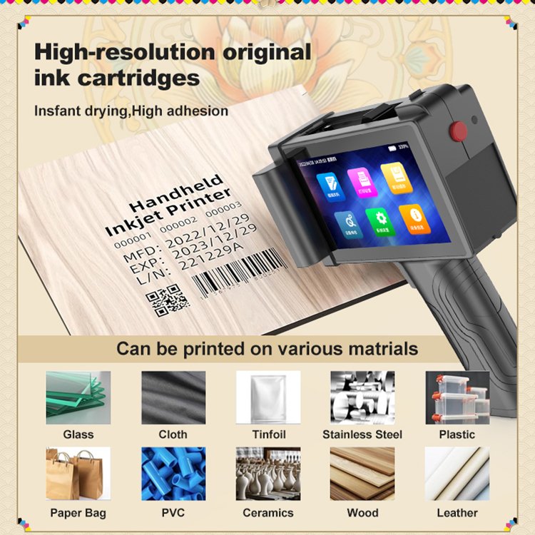 Wiseprint TIJ 12.7mm WP127 PLUS Smart Inkjet Printer Date Batch Code Expiry handHeld Printing Machine For Bottle Can Box