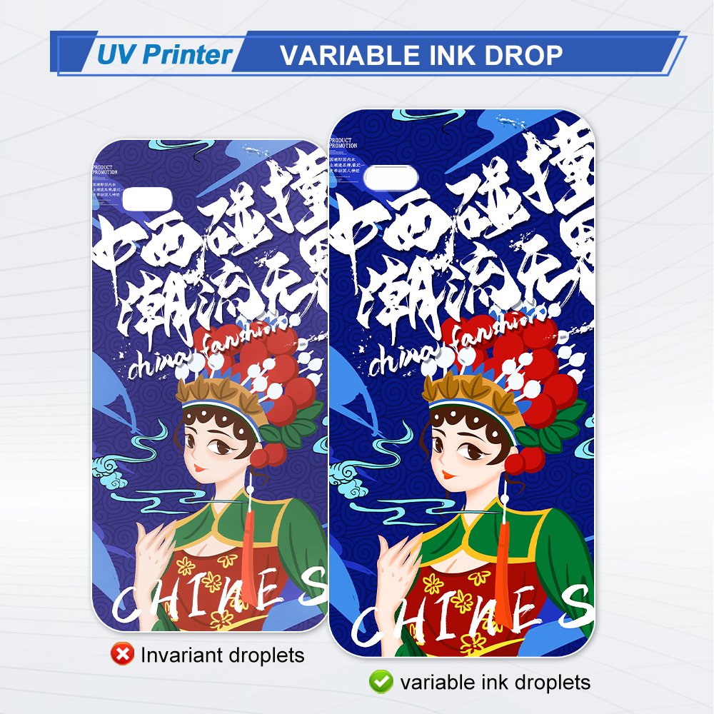 Automatic UV printer 330*600mm print Glossy effect print on phone case Wood with double XP600 head A3+ UV varnish printer
