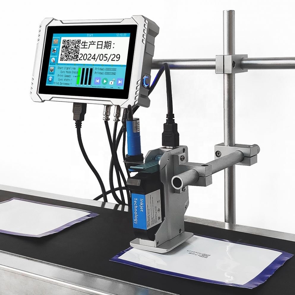 2024 New Hot Sale Conveyor Belt 12.7mm Online Expiry Date Code Coding Machine Thermal Z6 Inkjet Printer