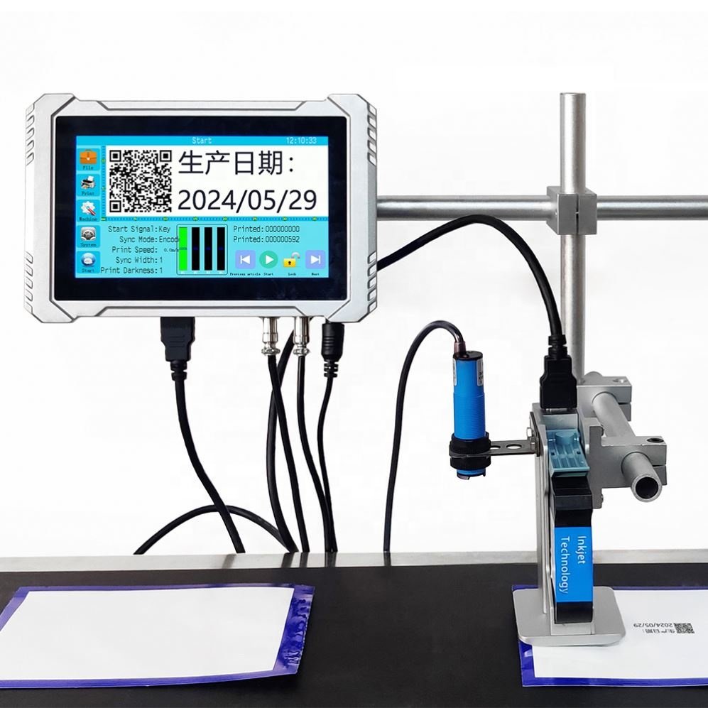 2024 New Hot Sale Conveyor Belt 12.7mm Online Expiry Date Code Coding Machine Thermal Z6 Inkjet Printer
