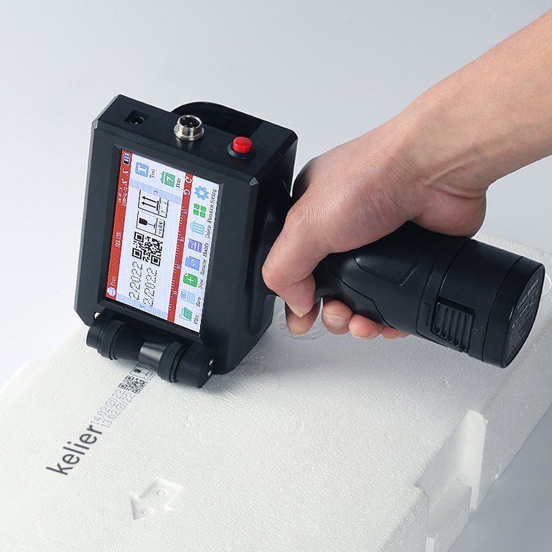 KELIER 2023 NEW industrial handheld inkjet gun printer for Plastic metal glass carton food packaging