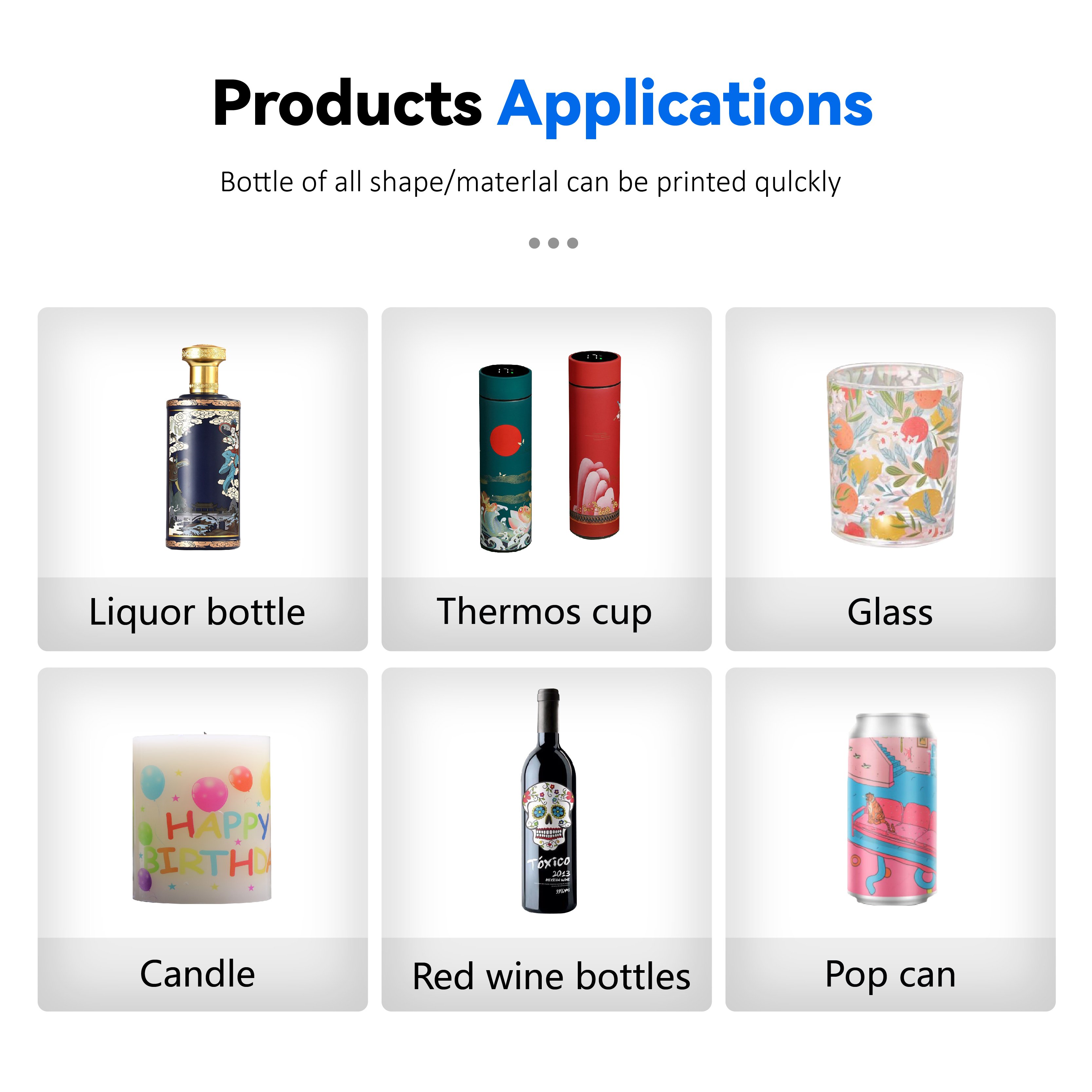 Full-color Cylindrical Uv Printer High Speed UV Bottle Printer Cylindrical Item Printing Inkjet Printers Provided 220v Automatic