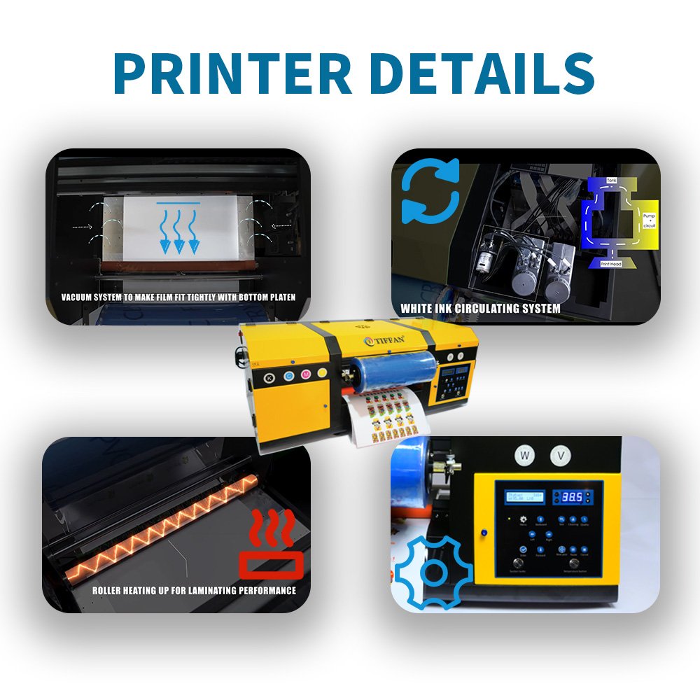 Easy To Operate impressora uv 12 inches A3 30cm 30 cm UV DTF Printer A1 Sticker UV Cylinder Printer Sticker Printer
