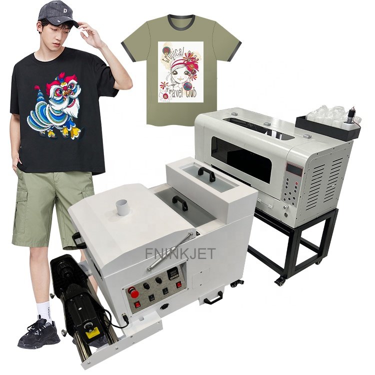 New Arrival 30cm Width Epson Double Heads DTF T-shirt Printer All in One DTF Printer With Powder Shaking Machine
