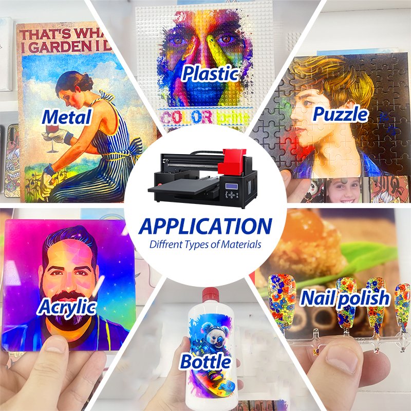 Refinecolor Sale A3 Size 5-Color LED Flatbed UV Inkjet Printer For Mobile Phone Case Printing UV Printer Small