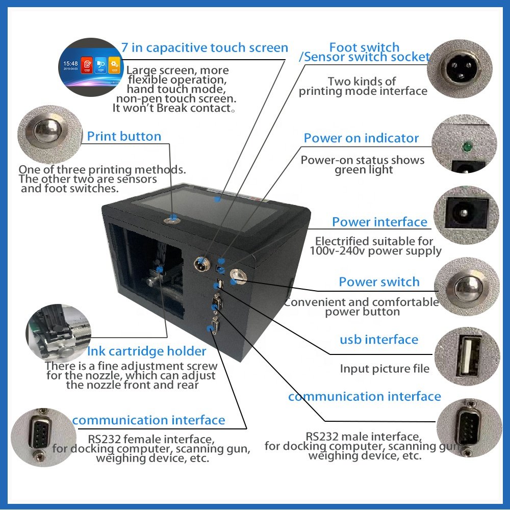 rinter Sublime Cheap Industrial Printhead Inkjet Sublimation Printer Date Code Printing Machine