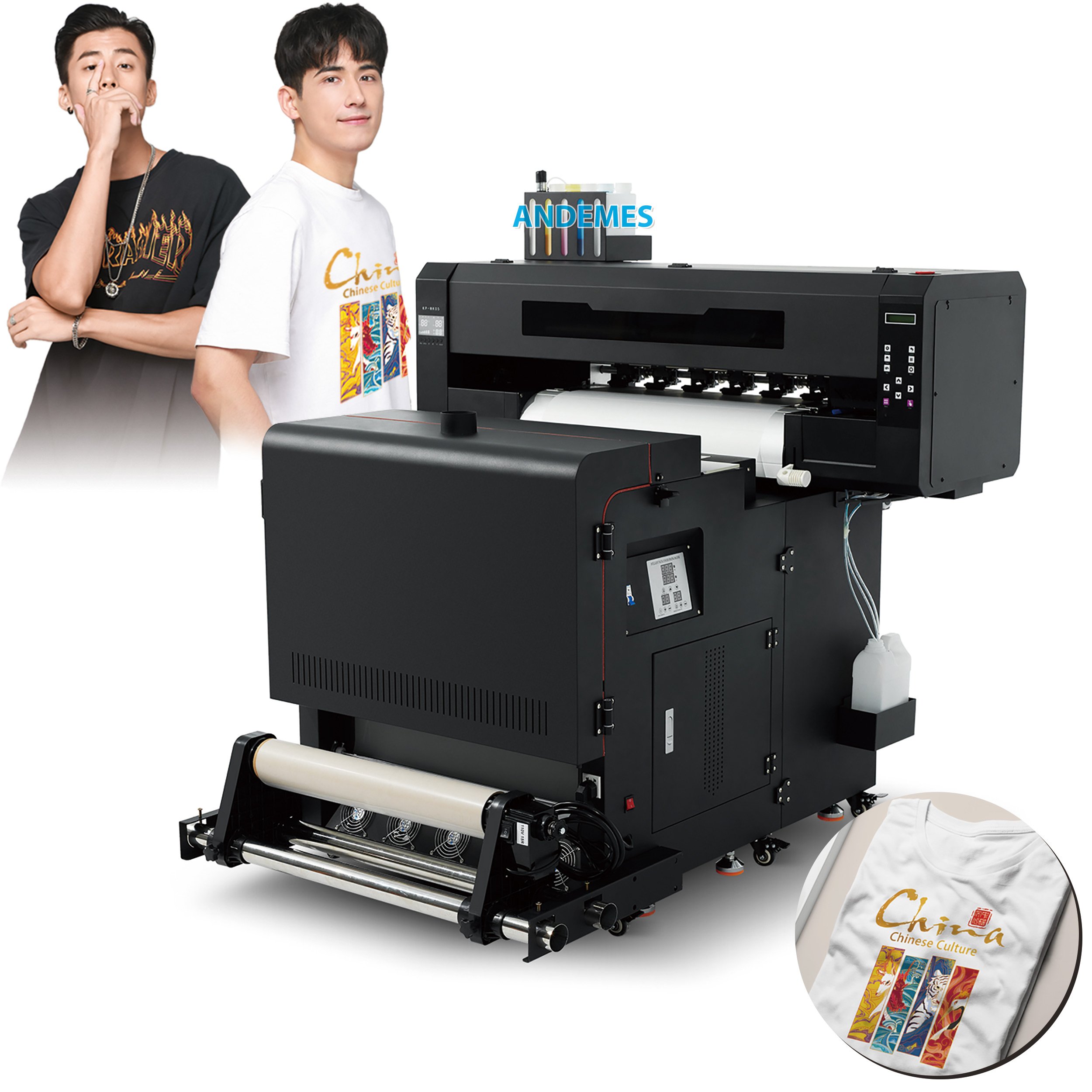 A1 24inch dtf printer 60cm t shirts printing machine all in one dtf printer with powder shaker oven