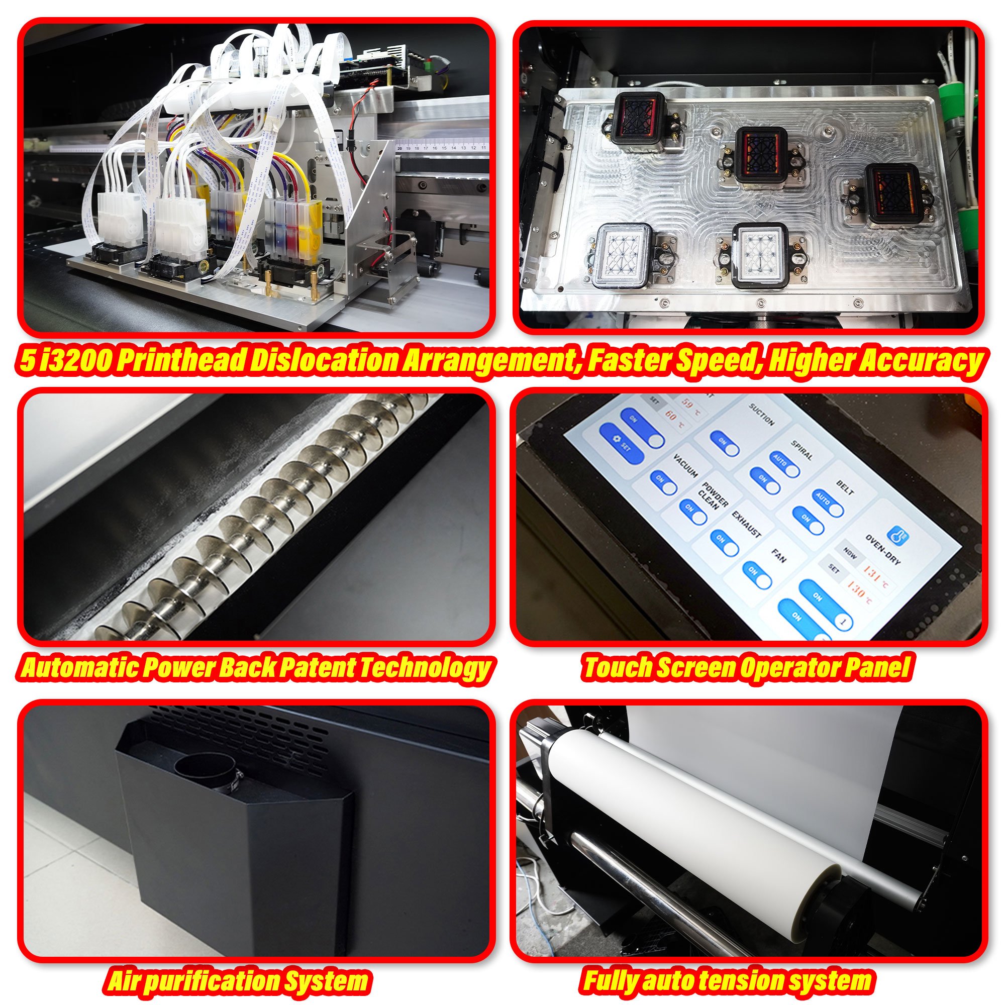 TIFFAN 60Cm A1 DTF Printer 4 or 5 Heads I3200 60 cm Imprimante DTF Heat Transfer PET Film Impresora DTF Printer