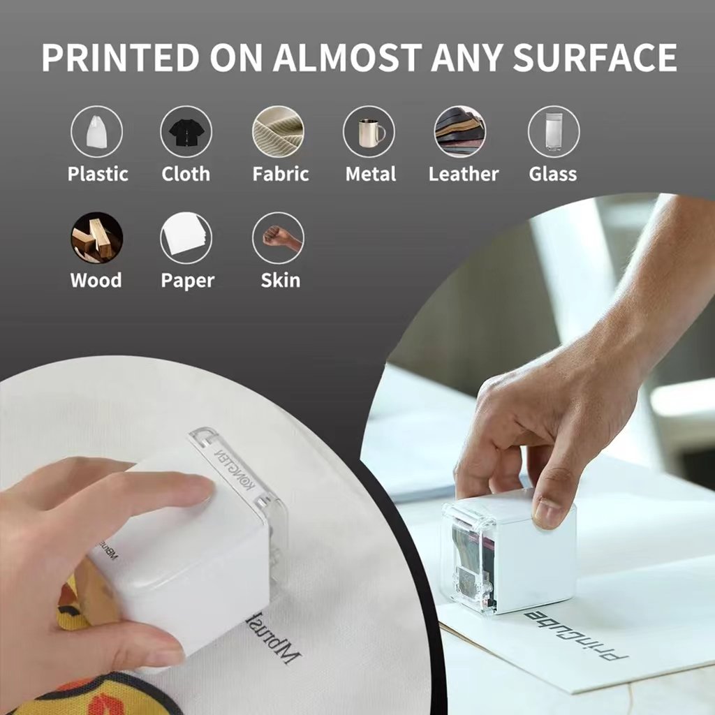 Mbrush Portable Mini Inkjet Printer Wireless Connection Logo Tattoo Mini Machine For Multi-purpose Printing Gift Cards Provided