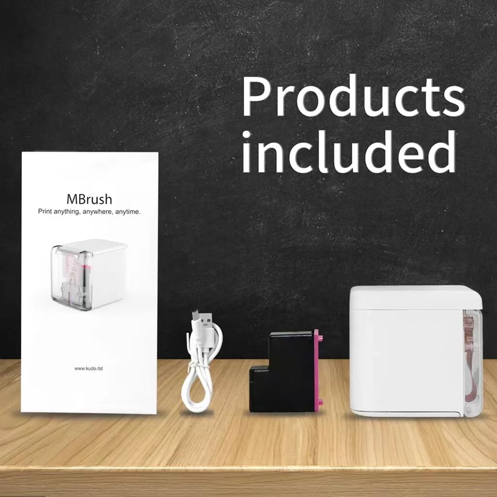Mbrush Portable Mini Inkjet Printer Wireless Connection Logo Tattoo Mini Machine For Multi-purpose Printing Gift Cards Provided