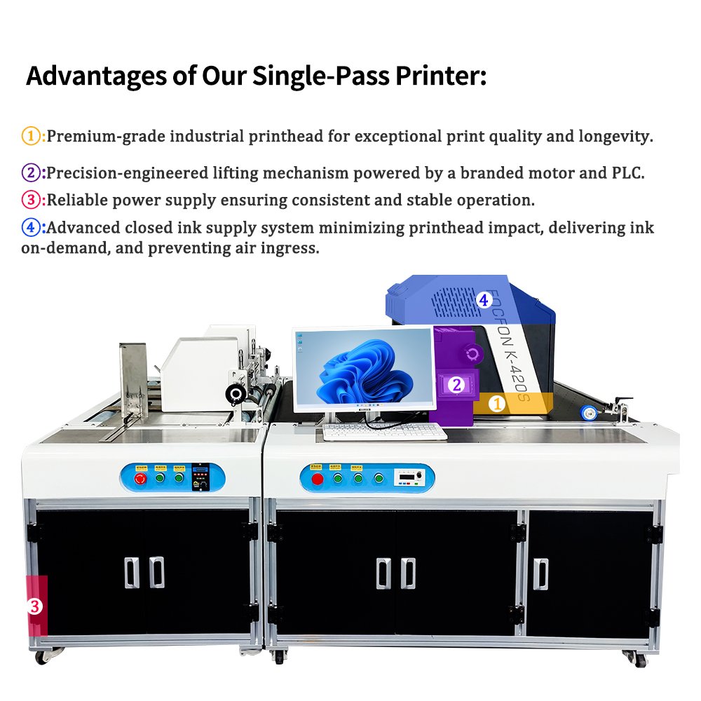 Foofon high quality single pass digital inkjet printer single pass printer for printing paper bags