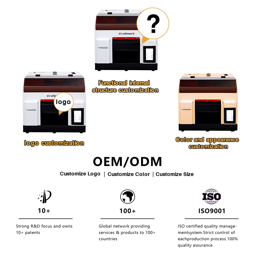 EraSmart Mini UV Printer A4 UV Printer UV Flatbed Printer for Phone Case Printing