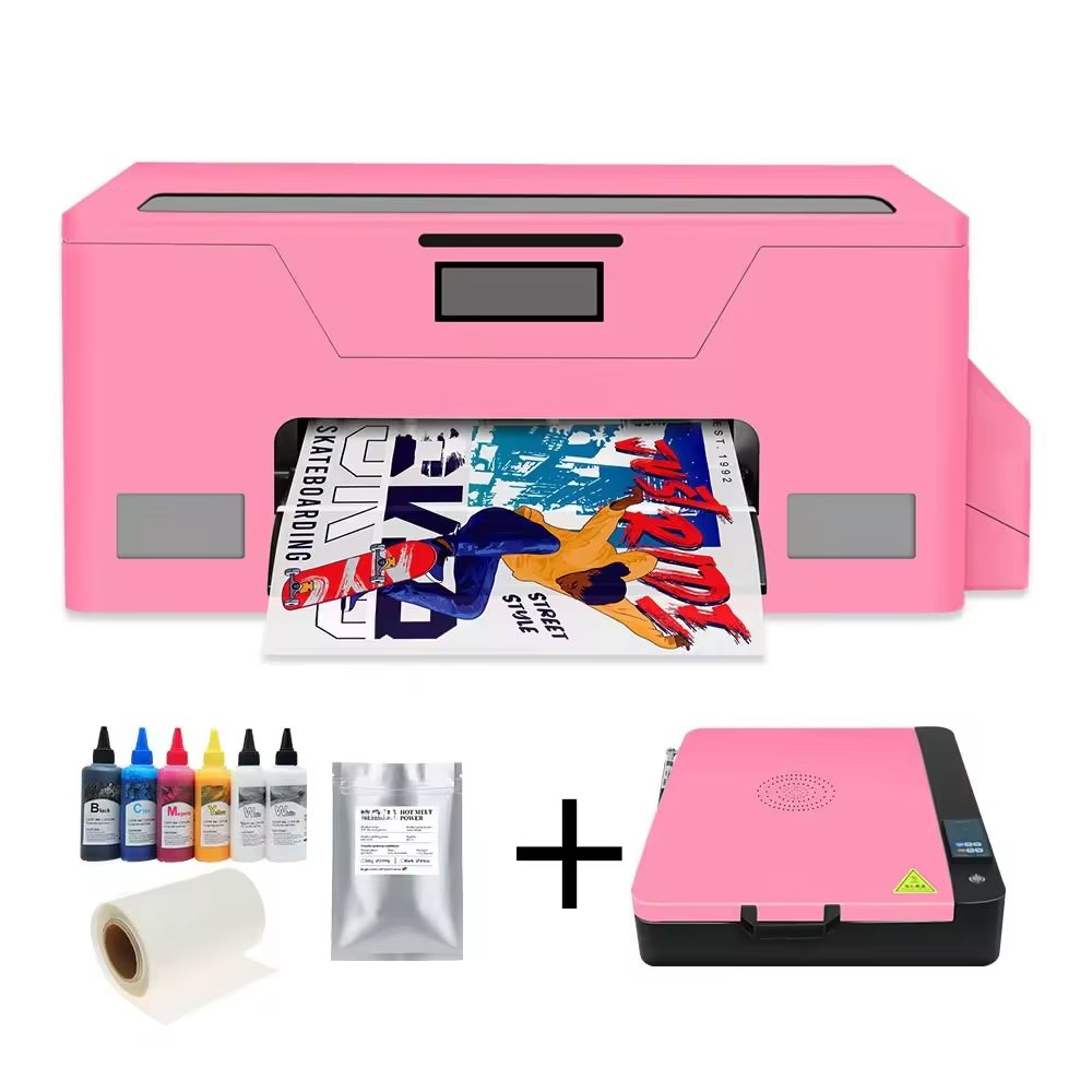 Hot Sale Pink Digital A3 DTF Printer XP600 Mylar 13 Inch Dtf Printer with Pink Oven for Any Textiles