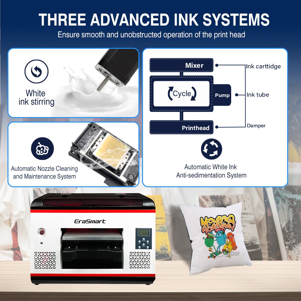EraSmart Imprimante DTG Printing Services DTG Printer T-shirt Printing Machine A3