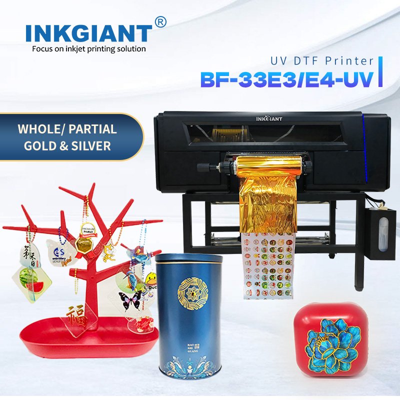 INKGIANT A2 uv gold sticker printing machine TX800 head DIY Printing Flexiprint rip uv inkjet printer