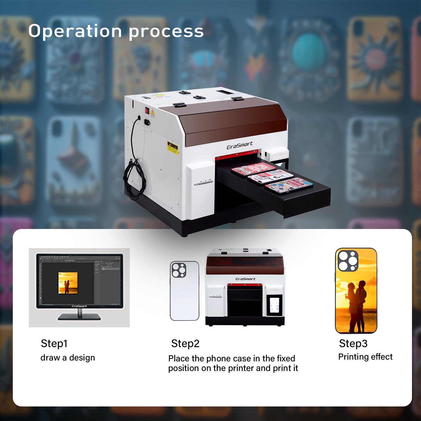 Digital 6 Color Mini Size Direct DIY Pen Id Card CD PVC Glass Leather Metal Wood Phone Case Led Ink Jet Flatbed Uv Printer A4