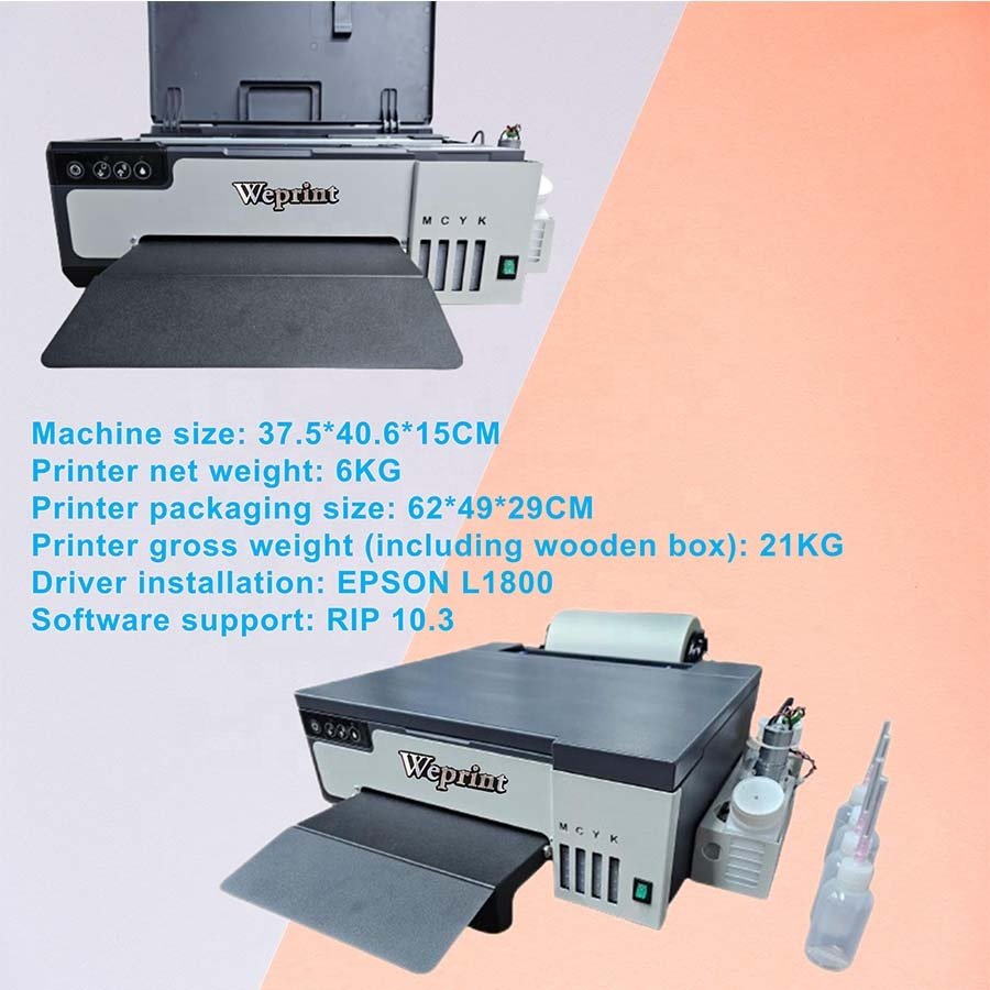 XP600 High Speed DTF Printing All-in-one Printer Machine 21cm Clothes Dtf Inkjet Printer PET Film Roll DTF Printer A4
