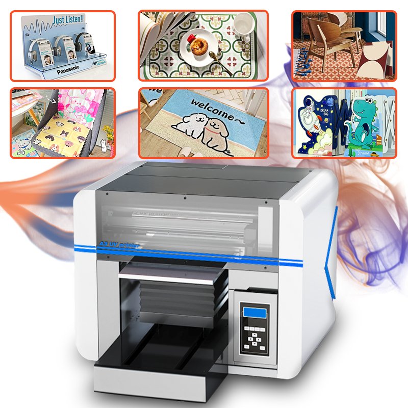 A3UV flatbed printer with Hansen motherboard vacuum adsorption platform cup PVC card inkjet printer white color varnish printing
