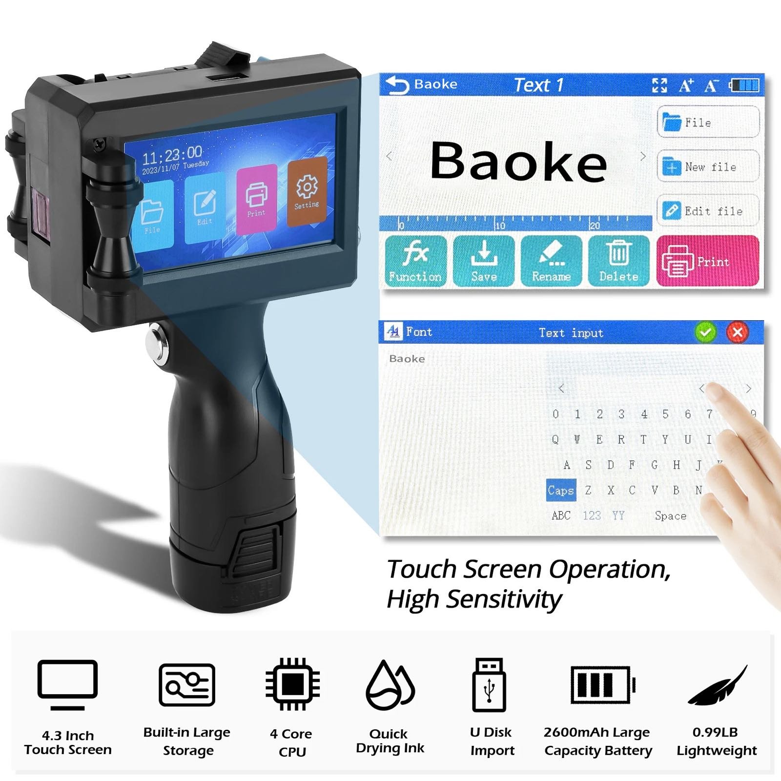 2024 Print Date Coder Batch Number Inkjet Carton Outer Packaging Box Inkjet Gun Handheld Inkjet Printer