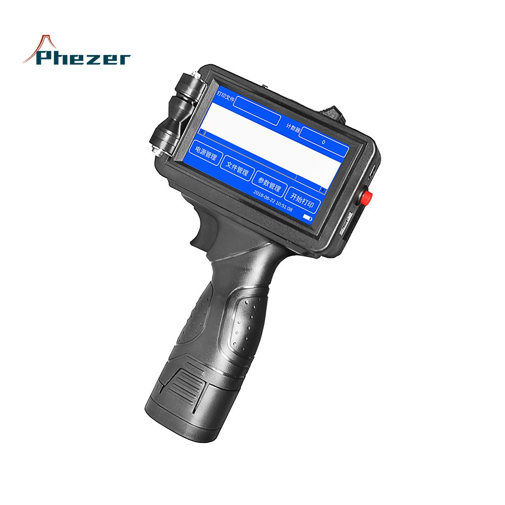 Phezer 2021 Provided New Portable Inkjet Handheld Printer Machine For Glass Surface Pizza Box Logo Card
