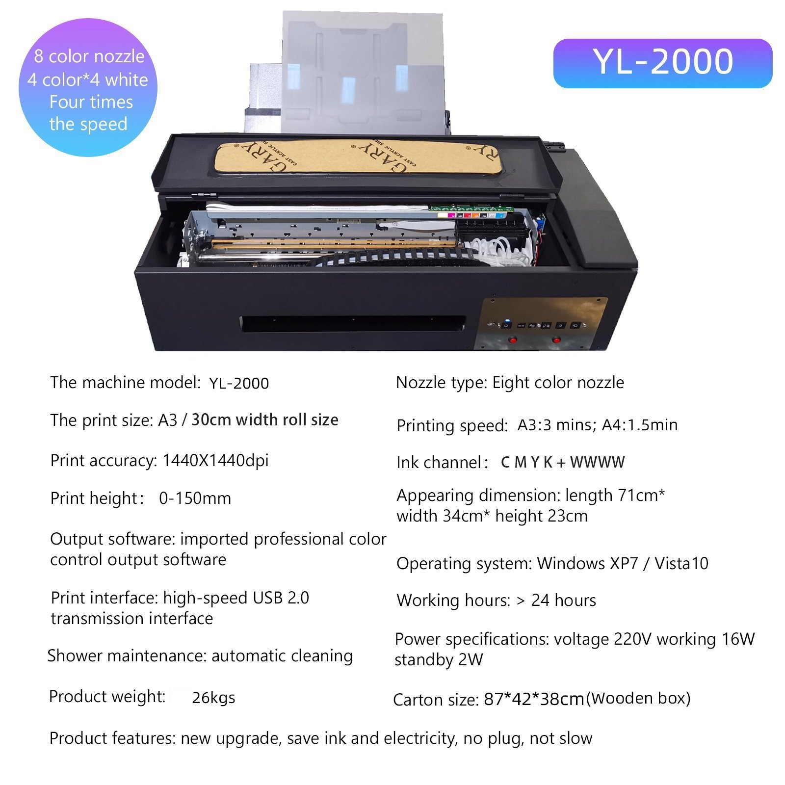 Digital Heat Press Printing Machine DTF Printer with Powder Shaker DTF Tshirt Printing Machine L1800 DX5 Print Head 30cm CE A3