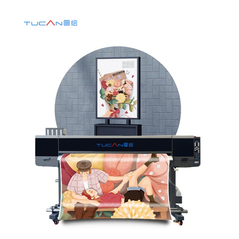 1.6m 1.8m Multifunctional industrial digital large format printer uv dtf eco solvent printer sticker paper inkjet printer