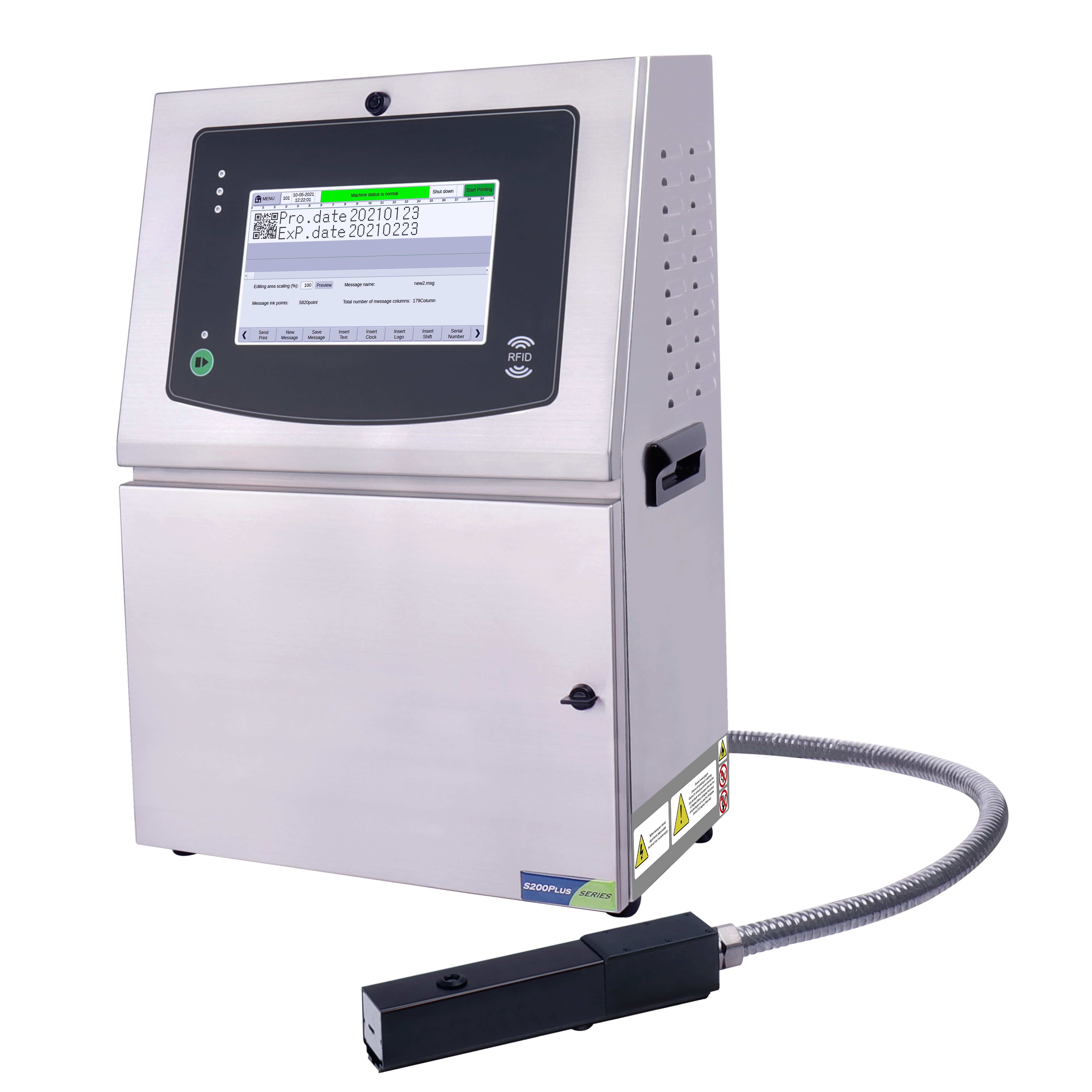 DOCOD OEM/ODM S200PLUS Continuous Inkjet Printer Coder Logo Date Machine 30 Automatic CIJ Printer Pet Bottle Inkjet Printer