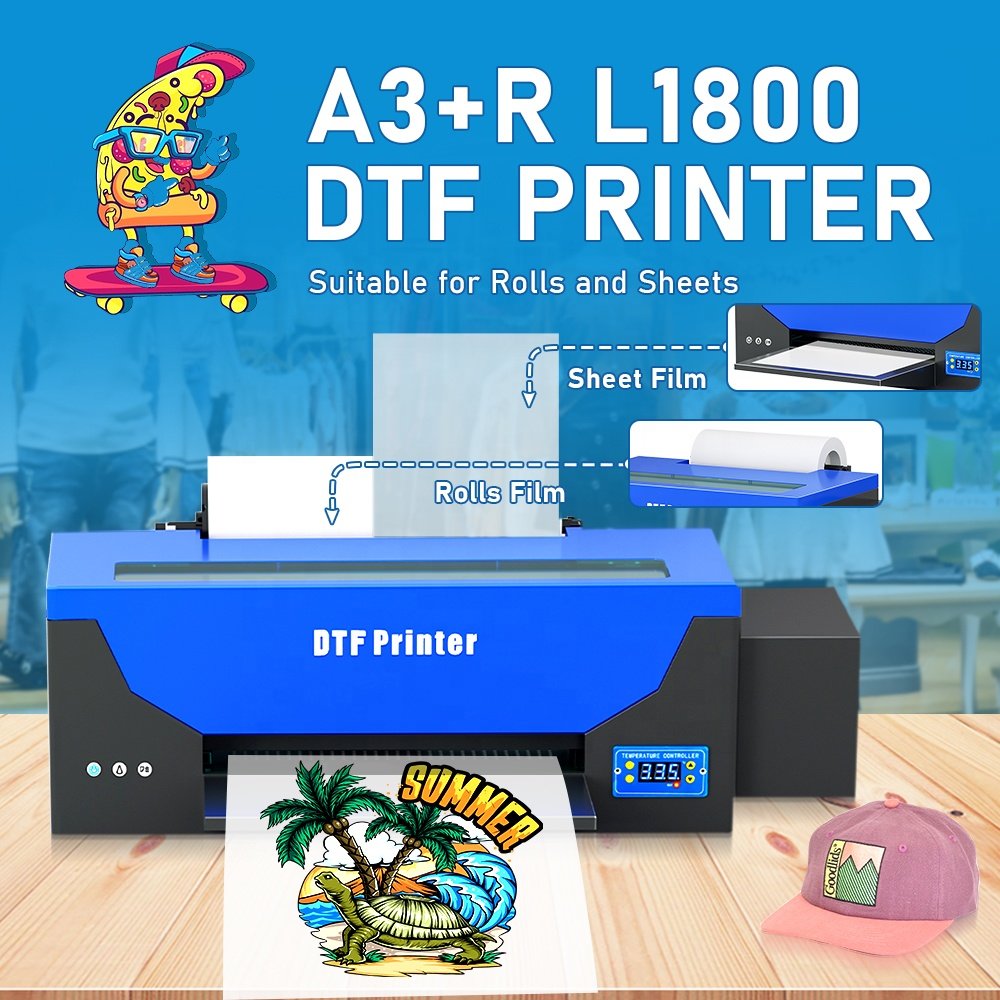 Printer Printing machine 30cm textile dtf printer a3 colorsun 1390 1800 pet film flatbed inkjet printers for T-shirt