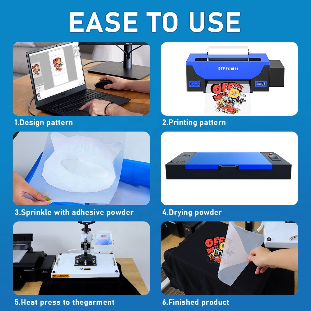 Printer Printing machine 30cm textile dtf printer a3 colorsun 1390 1800 pet film flatbed inkjet printers for T-shirt