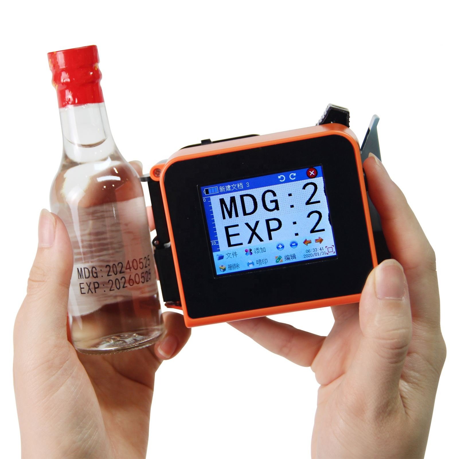 12.7MM High Resolution TIJ Handheld Mini Industrial Inkjet Printer Printing Plastic Bag Expiry Date Egg