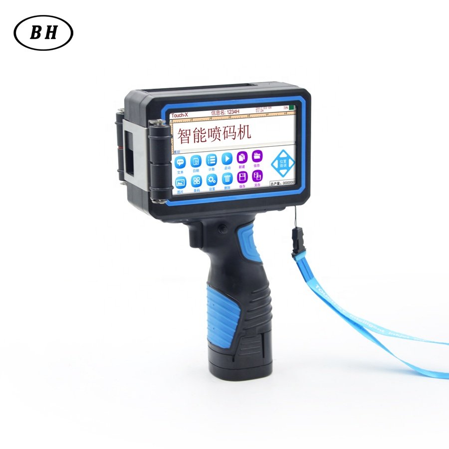 Intelligent Portable Handheld Inkjet Printer 12.7mm printing quick dry ink batch number eggs expiry date coding machines