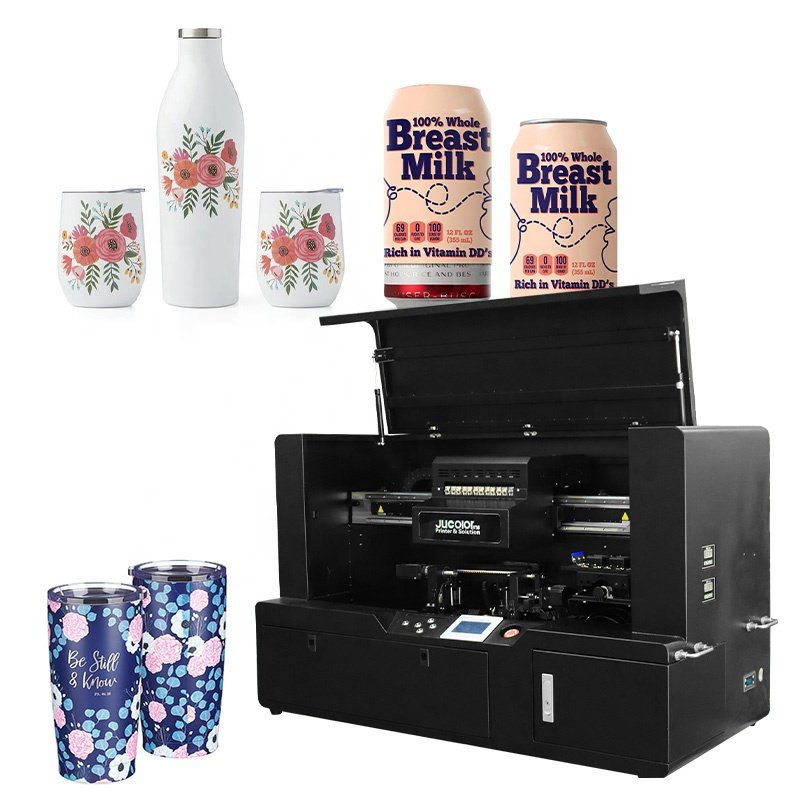 Fast 500-800pcs per day 360 degree rotary uv inkjet cylinder printer for bottles thermos