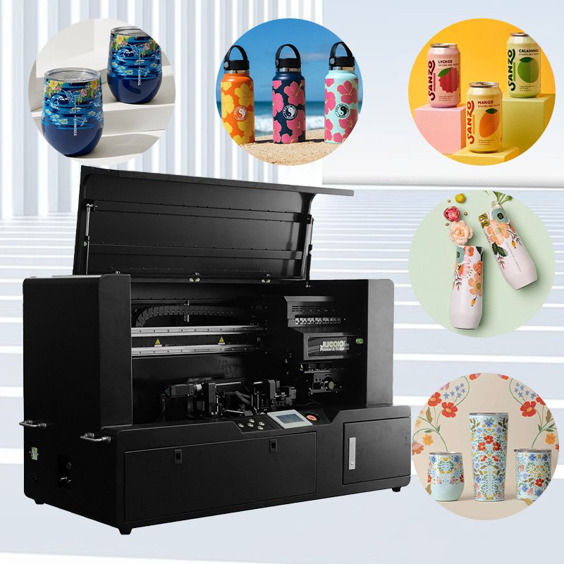 Fast 500-800pcs per day 360 degree rotary uv inkjet cylinder printer for bottles thermos