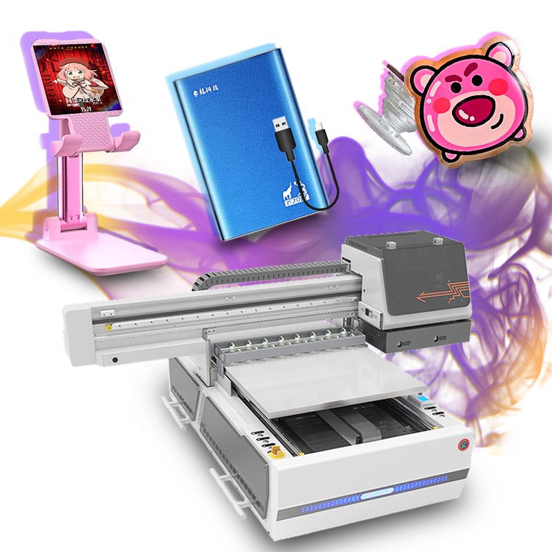 Lingya UV printer A1, multifunctional UV flatbed inkjet printer, printing on materials such as luggage, aluminum tags, trash can