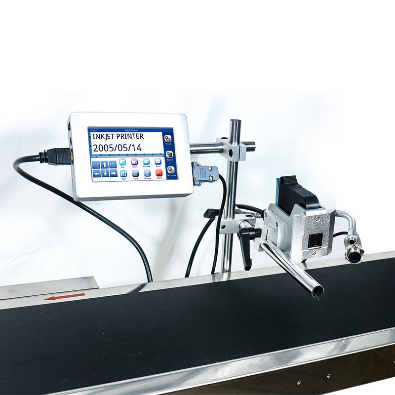 tinuous Online Inkjet Printer English TIJ Batch Number Coding Automatic Thermal Inkjet Printer With Conveyor Belt