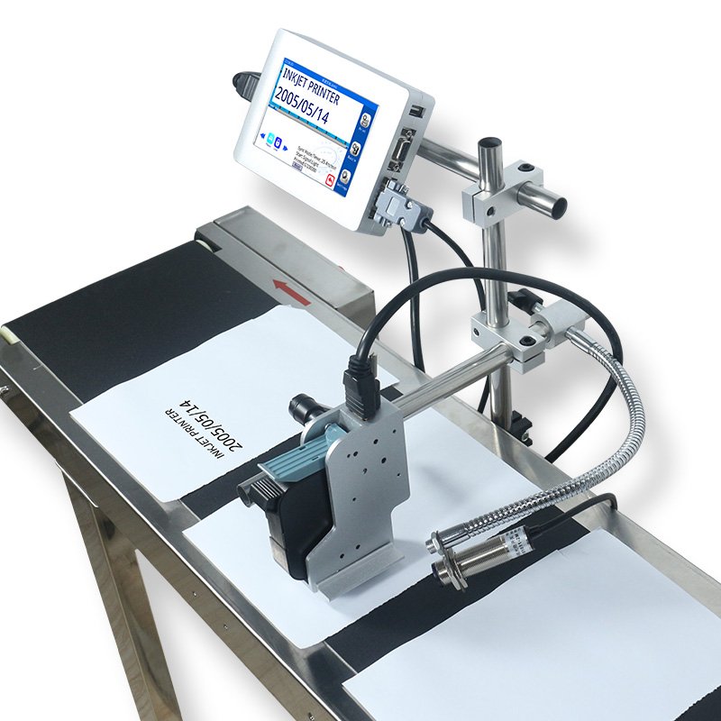 tinuous Online Inkjet Printer English TIJ Batch Number Coding Automatic Thermal Inkjet Printer With Conveyor Belt