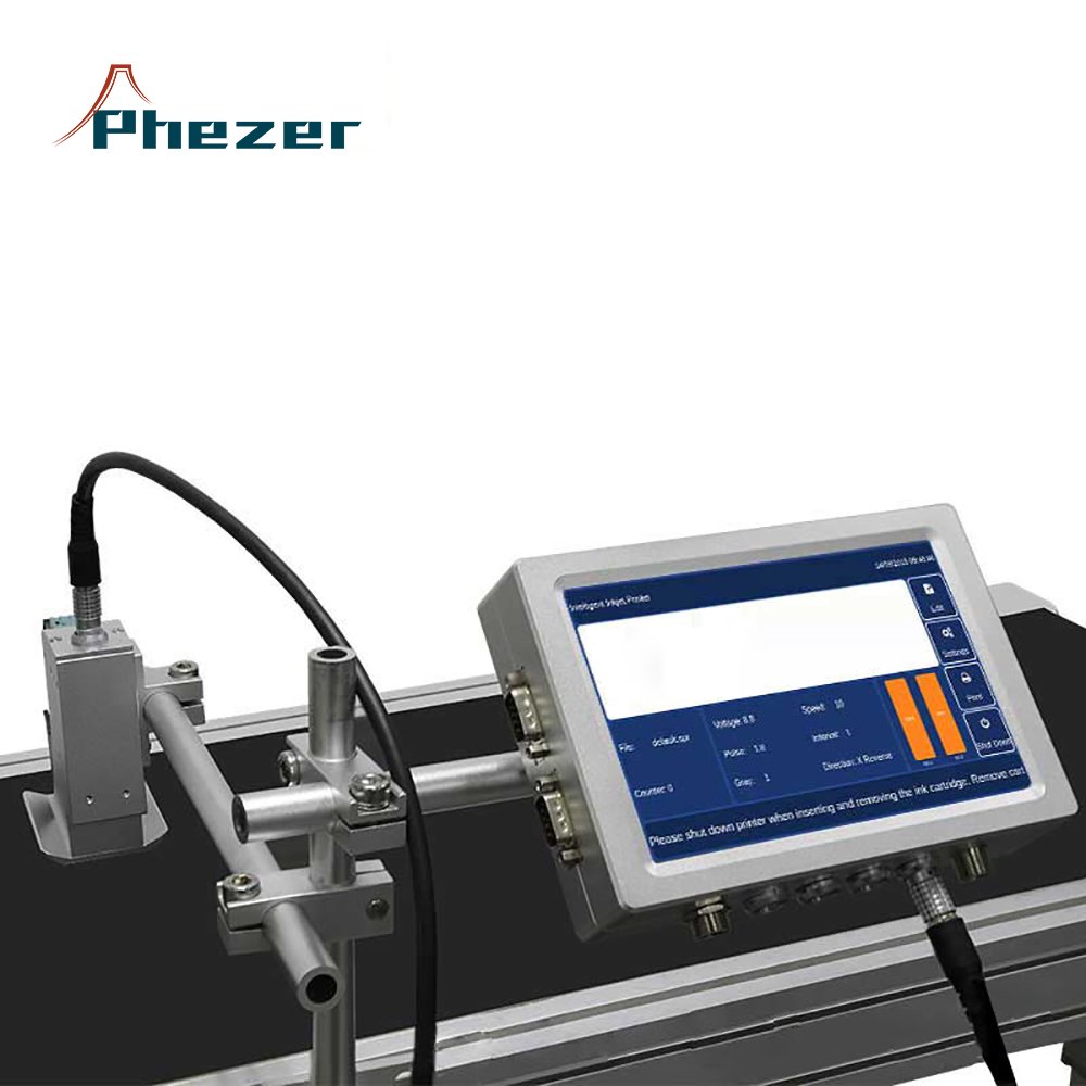 Phezer Face mask logo printing machine KN95 mask logo printer package date coding machine