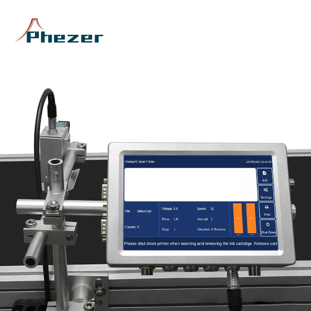 Phezer Face mask logo printing machine KN95 mask logo printer package date coding machine