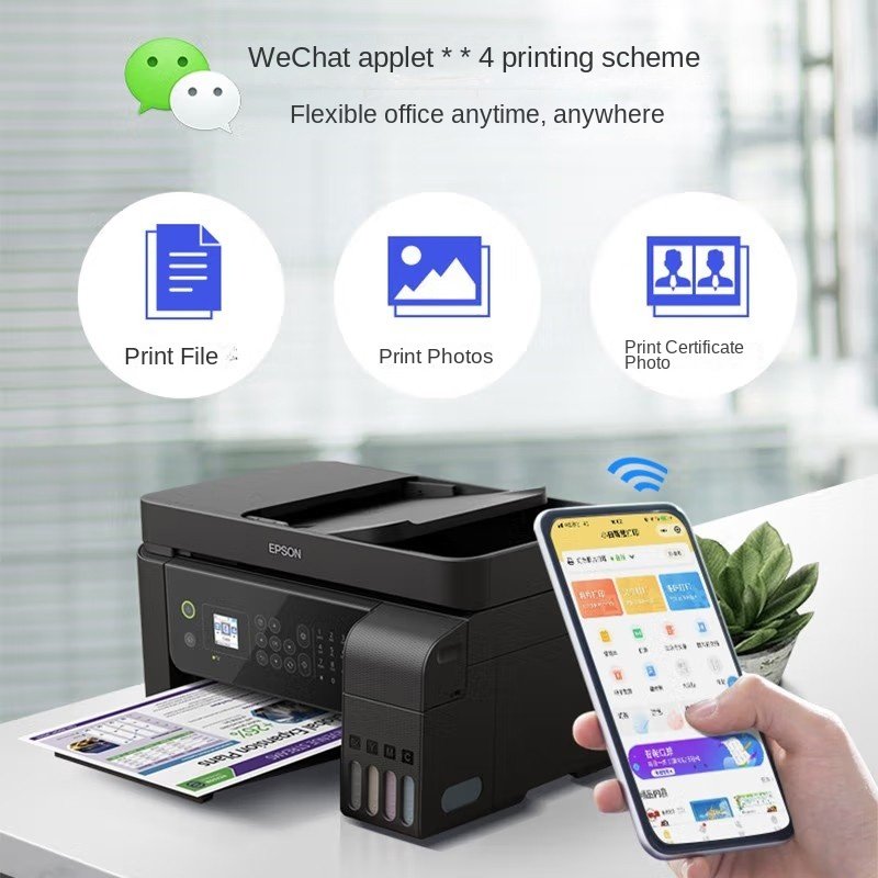 new A4 4 color all in one print copy scan fax wifi dye ink L5190/L5290/L5198/L5298 inkjet printer for EPSON