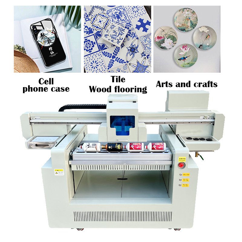 6090 Uv Printer Mobile Case Card Udisk Mobile Power Cd Dvd Pvc Hairpin Mini Personalized Printing Uv Led Flatbed Inkjet Printers