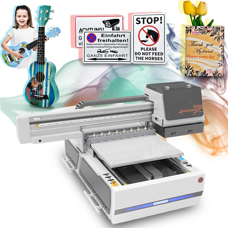 New 6090 UV printer, A1 UV inkjet printer, printing AB glue, varnish, toy ball, PEAK racket, wooden pendant, UV flatbed printer