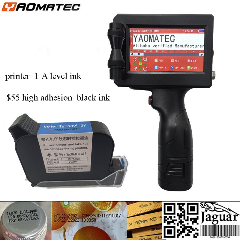 12.7MM 26 Languages QR Bar Code Date Number Logo Portable Cheap Handheld Online Inkjet Printer Batch Coding Machine Printing Gun
