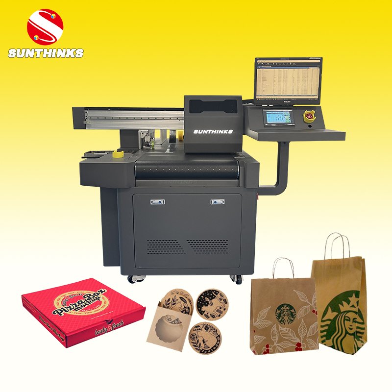 Sunthinks Fast Printing 12in Mini Digital Single Pass Box Paper Cup Printing Inkjet Paper Bags Printer Printing Machine