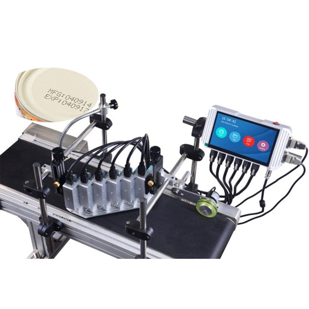 Date expiry code printer for automatic multi line1-6 heads industrial online date number inkjet coding machine