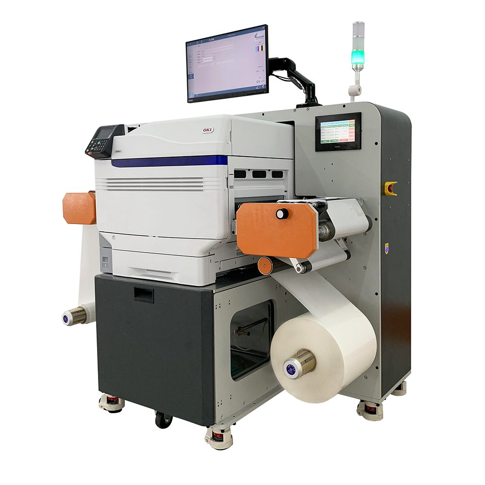 DARUI K1 330mm high resolution digital labels machine roll to roll 5 colors CMYKW white toner digital printer konica
