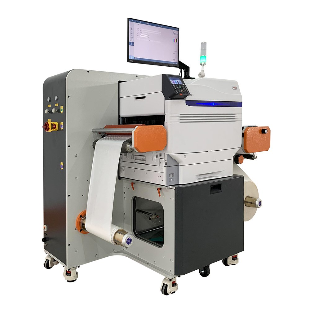 DARUI K1 330mm high resolution digital labels machine roll to roll 5 colors CMYKW white toner digital printer konica