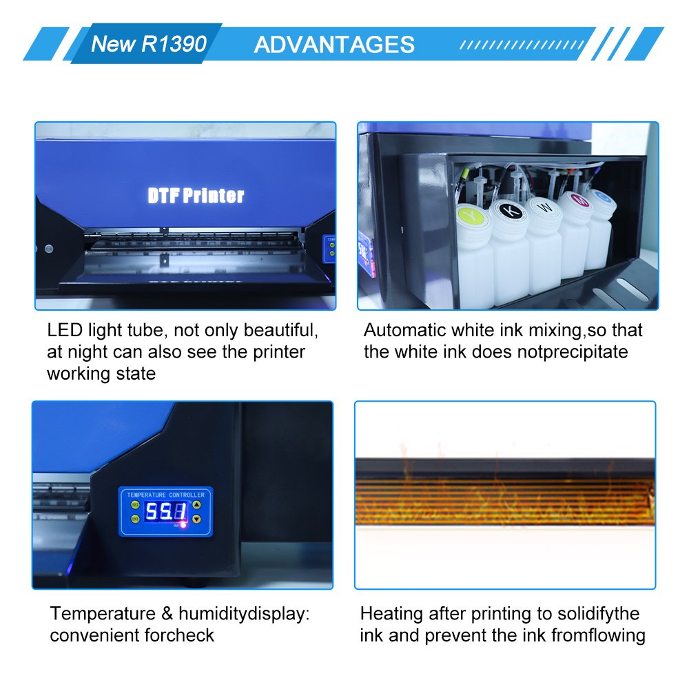 A3 size tshirt printer machine dtf inkjet printer heat transfer PET Film Transfer DTF Printer R1390 a3 printing